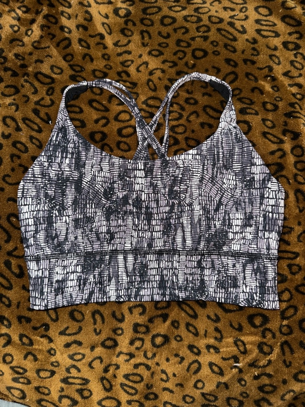 lululemon athletica Black and White energy Strappy Sports Bra